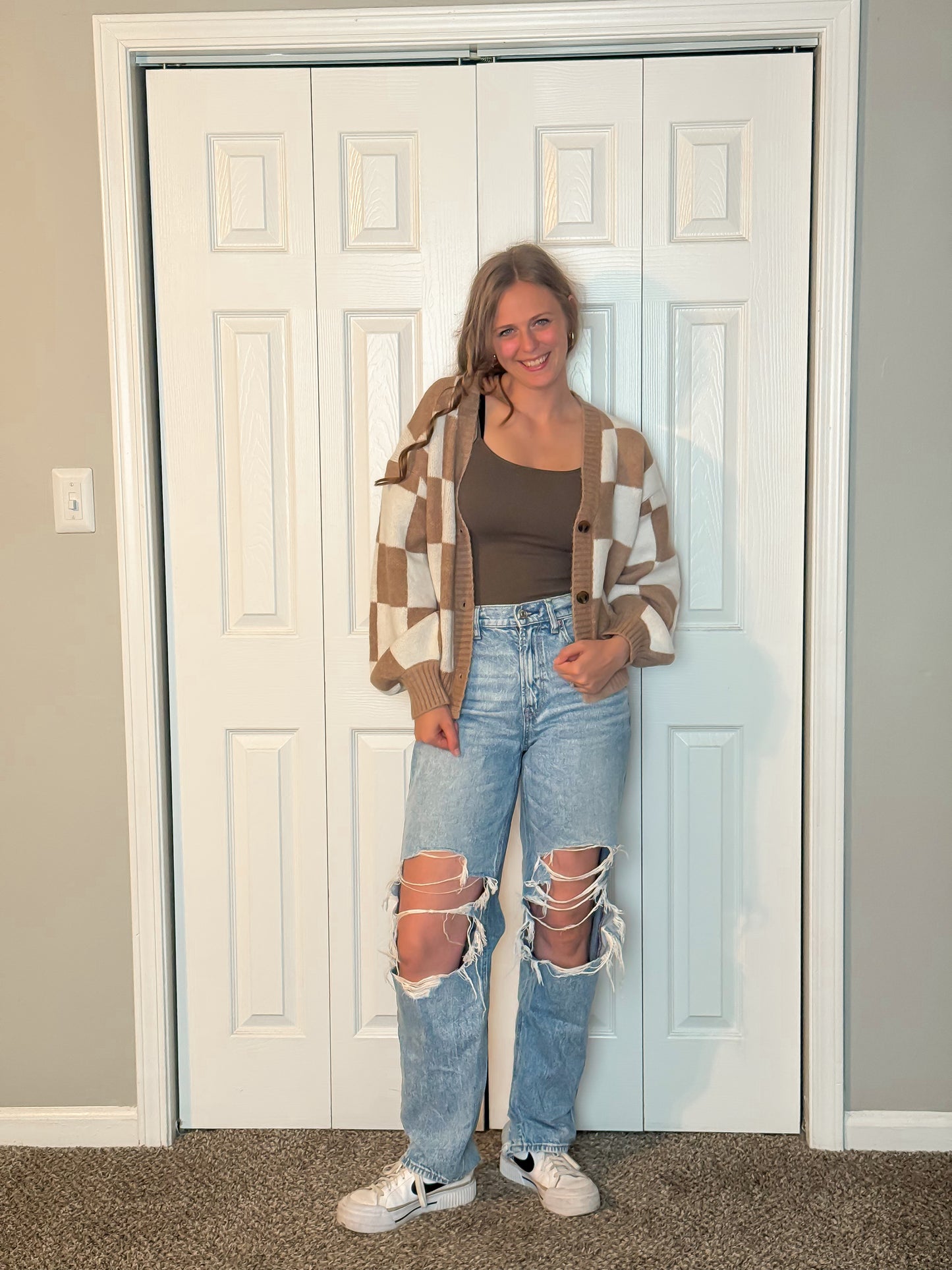 Checkered Board Cardigan