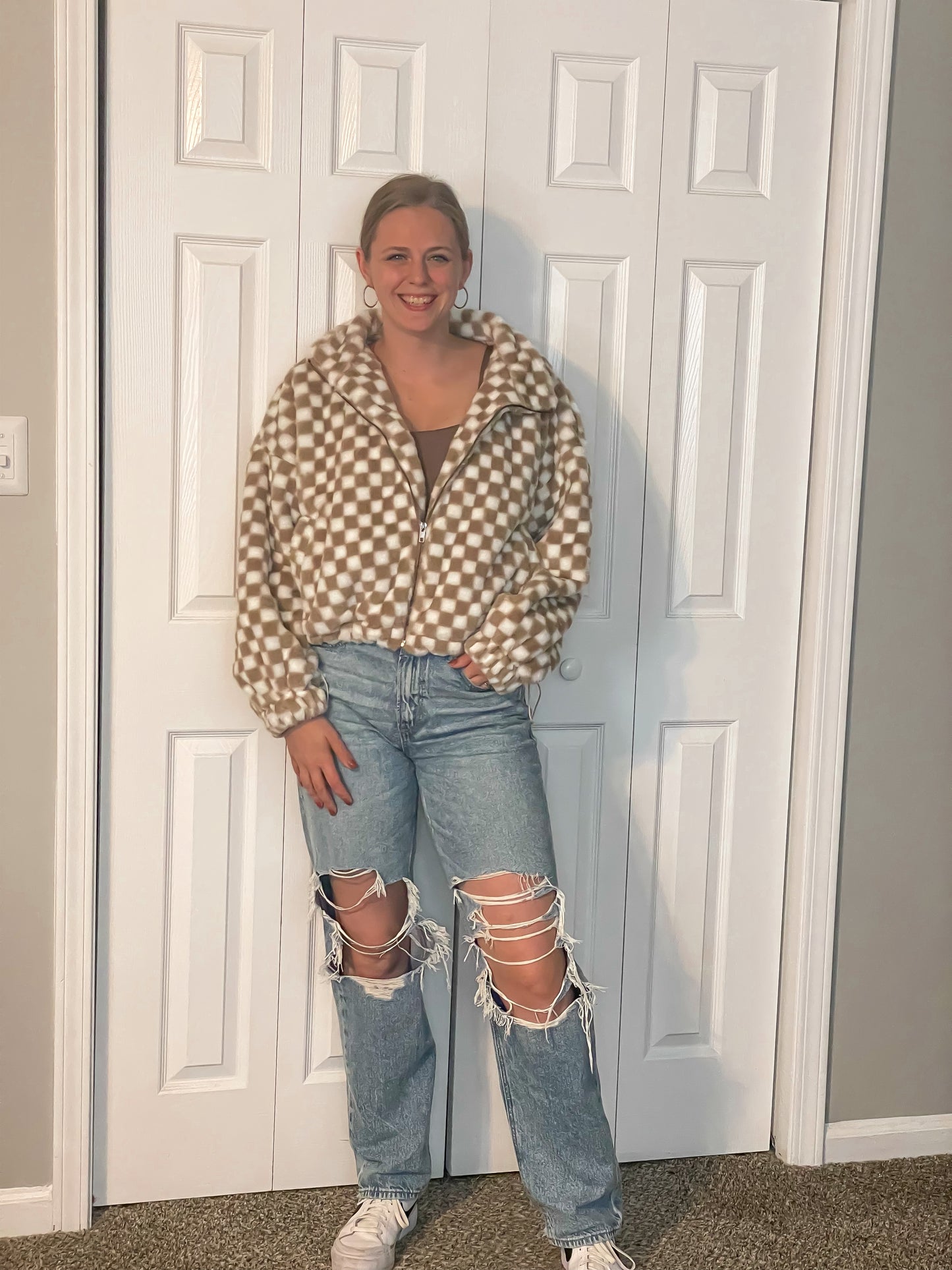 Checkered Teddy Jacket