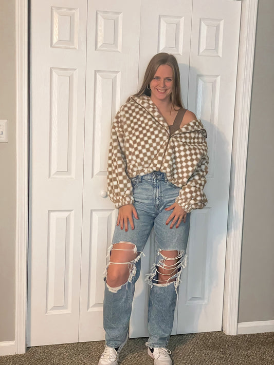 Checkered Teddy Jacket