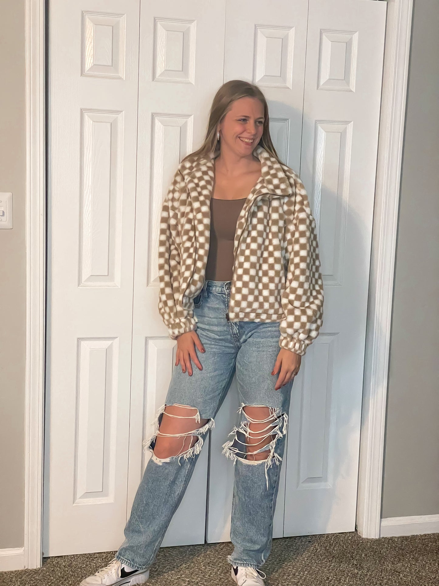 Checkered Teddy Jacket