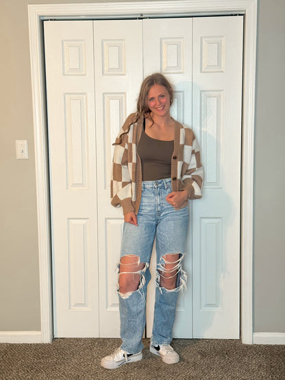 Checkered Board Cardigan