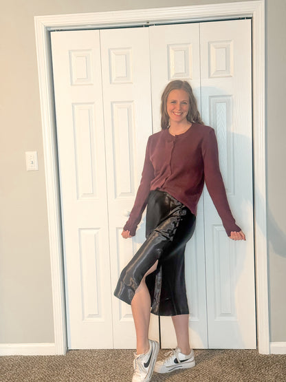 Dark Cherry Cardigan