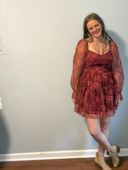 Wine & Flowers Dress