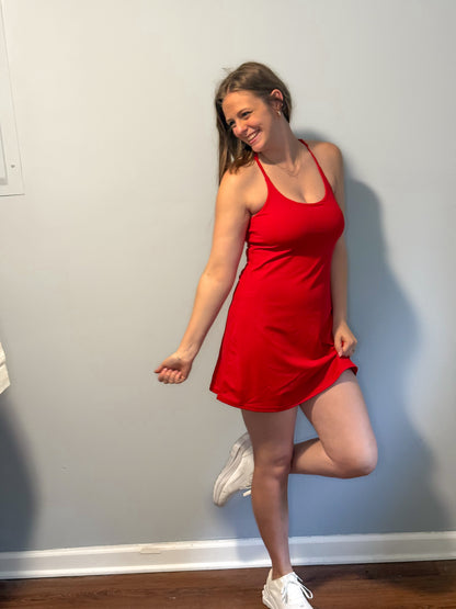 Crimson Court Tennis Dress