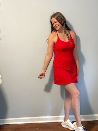 Crimson Court Tennis Dress