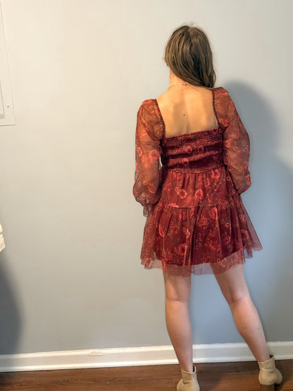 Wine & Flowers Dress