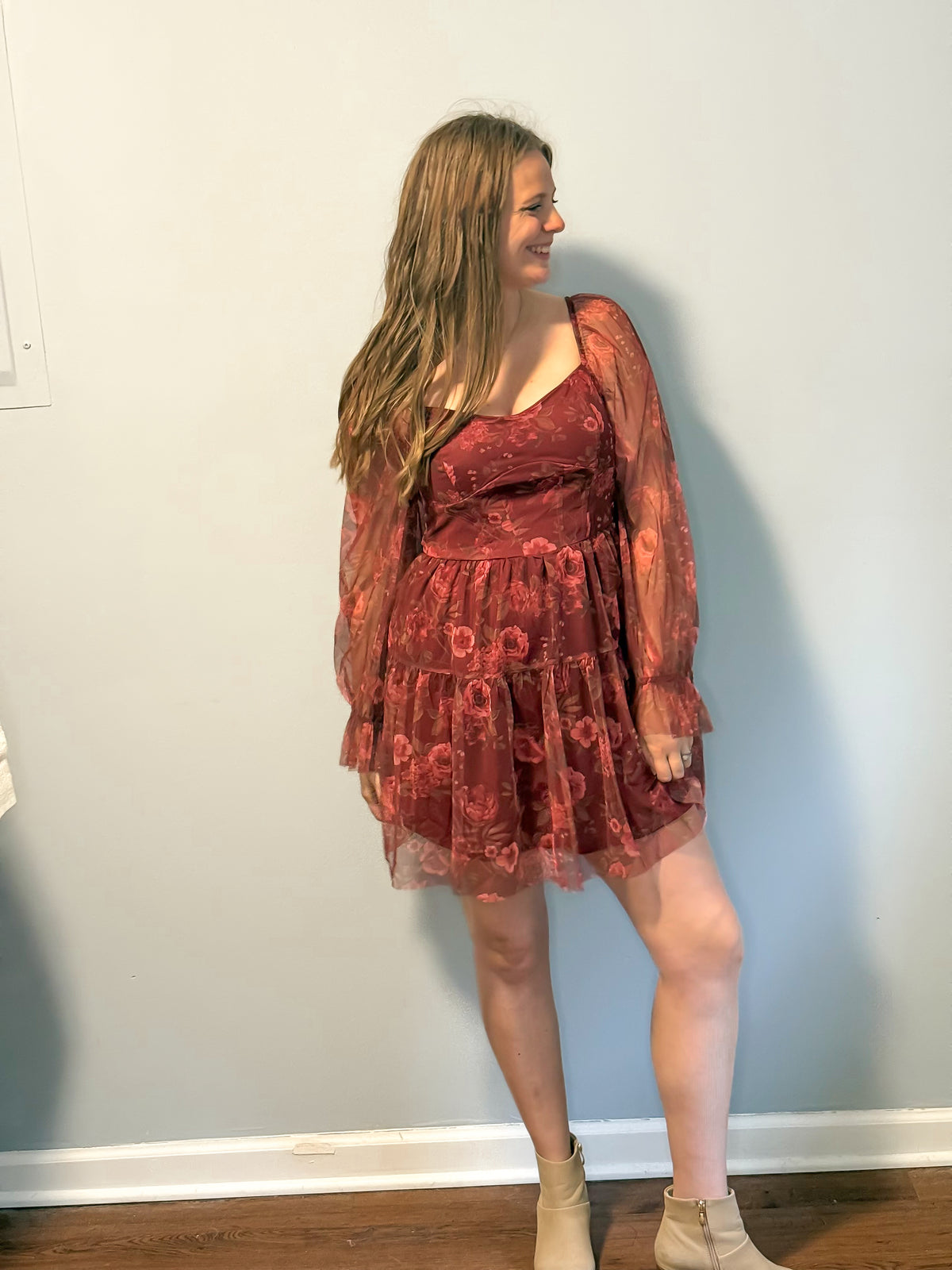 Wine & Flowers Dress