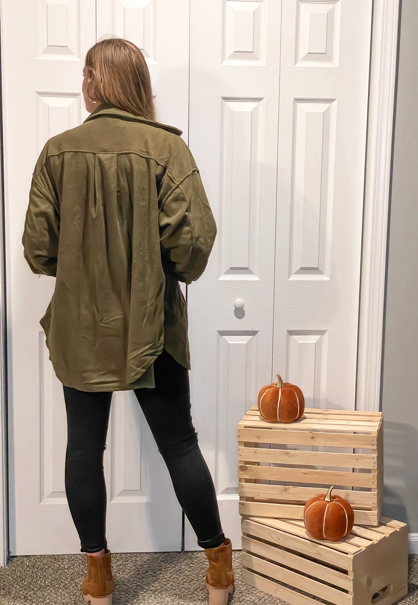 Perfectly Fall Shacket in Olive